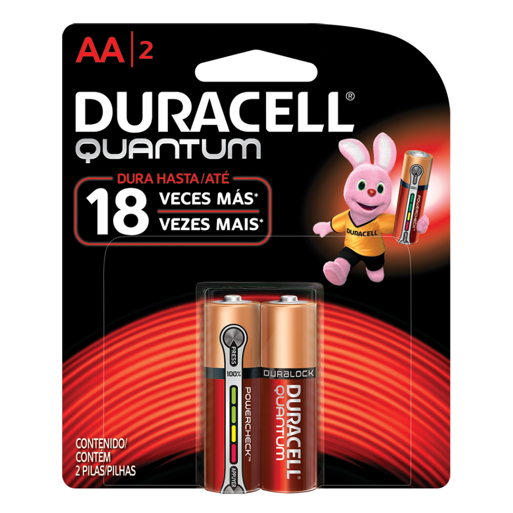 Duracell Quantum AA baterias em um pacote de 2