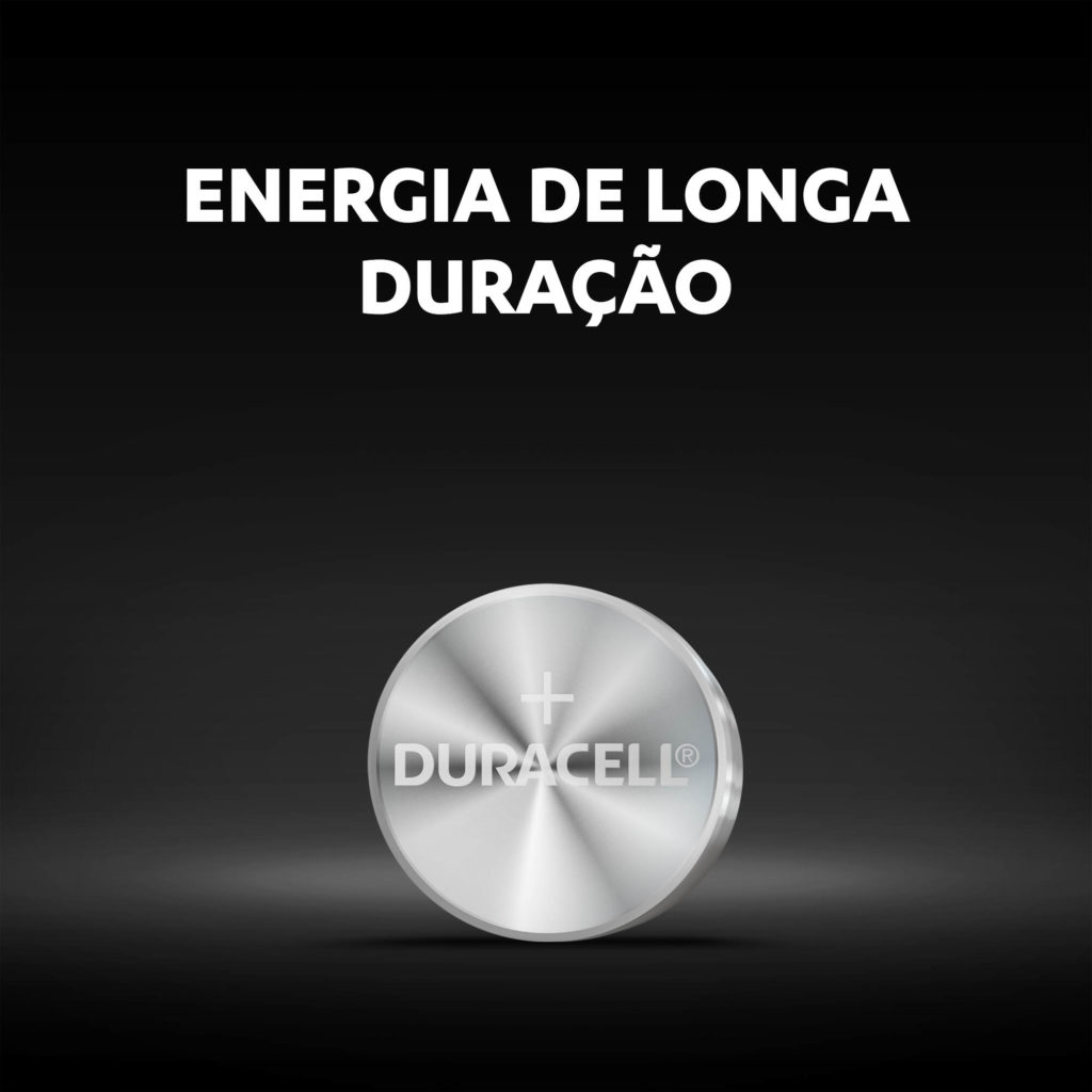 A bateria de botão alcalino LR44 da Duracell é especializada em energia duradoura