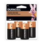 Bateria Duracell alcalina C tamanho C em uma embalagem de 4 peças