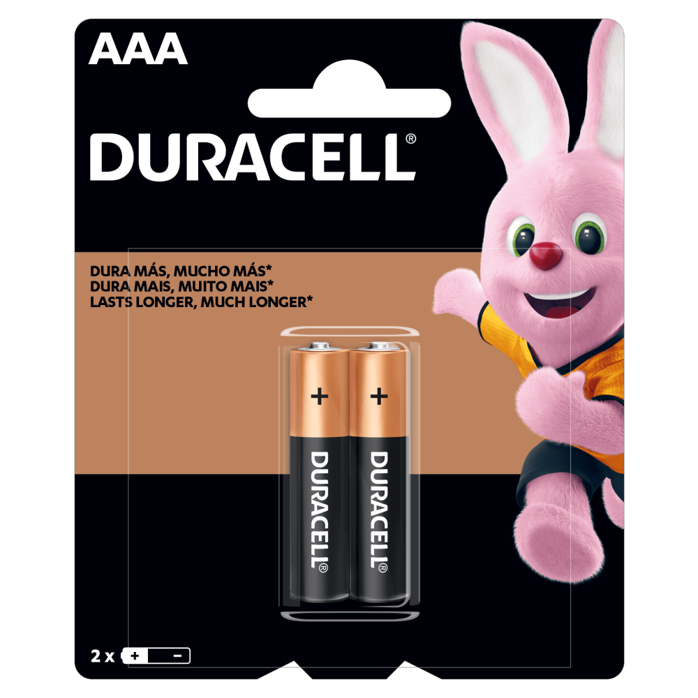 Duracell pilhas alcalinas tamanho AAA em um pacote de 2 peças